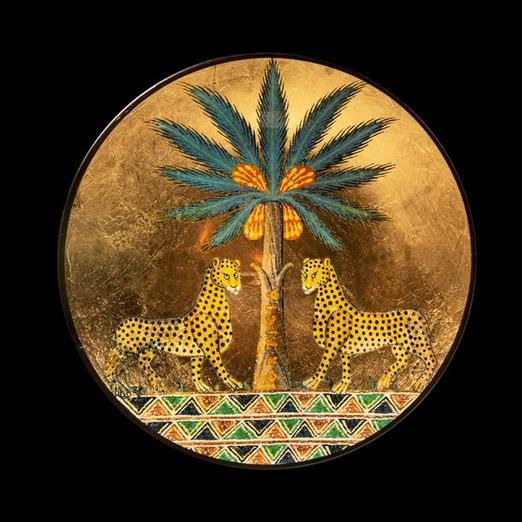 Overview image: Ortigia  glass plate gold round 24