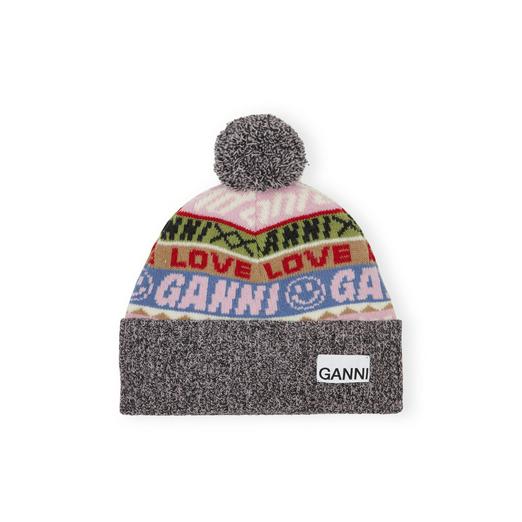 Overview image: Ganni graphic wool beanie